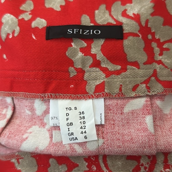 SFIZIO size 6 Floral Red and Tan Skirt - Picture 4 of 4